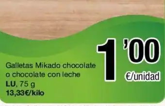 SPAR Lu Galletas Mikado chocolate o chocolate con leche, 75g oferta