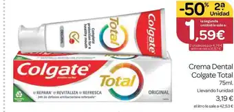 Supermercados El Jamón Crema Dental Colgate Total oferta