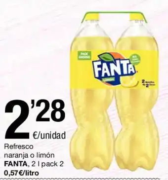 SPAR Fanta Refresco naranja o limón 2 l pack 2 oferta