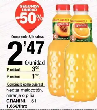 SPAR Granini, Néctar melocotón, naranja o piña, 1,5 l oferta