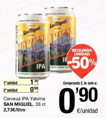 SPAR San Miguel Cerveza IPA Yakima, 33 cl oferta