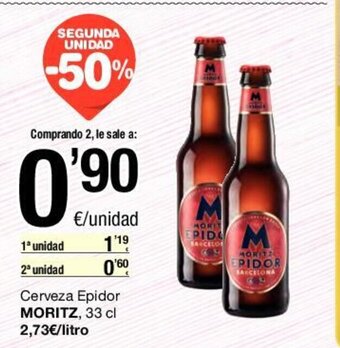 SPAR Moritz Cerveza Epidor, 33 cl oferta
