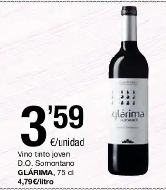 SPAR Glárima Vino tinto joven D.O. Somontano, 75 cl oferta