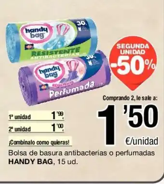 SPAR Handy Bag Bolsa de basura antibacterias o perfumadas, 15 ud oferta