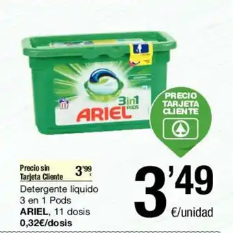 SPAR Ariel Detergente liquido 3 en 1 Pods, 11 dosis oferta