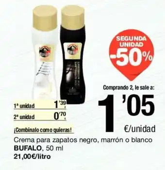SPAR Bufalo Crema para zapatos negro, marrón o blanco, 50ml oferta