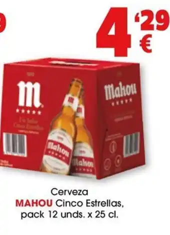 TOP Cash & Carry Cerveza MAHOU Cinco Estrellas, pack 12 unds. x 25 cl. oferta