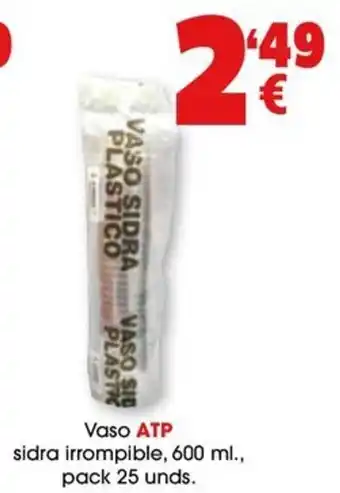 TOP Cash & Carry Vaso ATP sidra irrompible, 600 ml., pack 25 unds. oferta