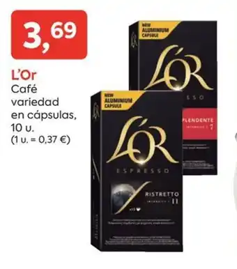 Suma Supermercados L'Or Café variedad en cápsulas, oferta