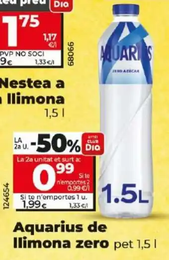 Dia Aquarius de llimona zero pet 1,5 | oferta