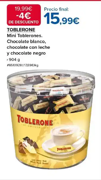 Costco TOBLERONE Mini Toblerones. Chocolate blanco, chocolate con leche y chocolate negro oferta