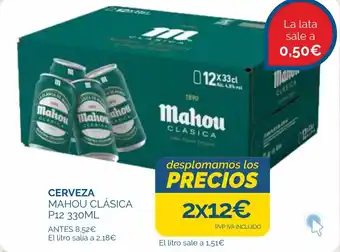 Cash Ecofamilia CERVEZA MAHOU CLÁSICA P12 330ML oferta