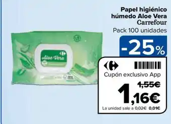 Carrefour Papel higiénico húmedo Aloe Vera Carrefour oferta