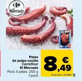 Carrefour Patas de pulpo cocido Carrefour El Mercado oferta