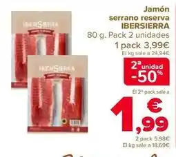 Carrefour Ibersierra - jamón serrano reserva oferta