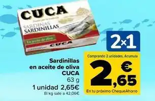 Carrefour Cuca - sardinillas en aceite de oliva oferta