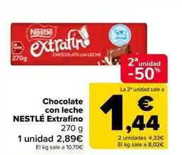 Carrefour Nestlé - chocolate con leche extrafino oferta