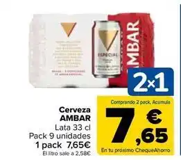 Carrefour Ambar - cerveza oferta