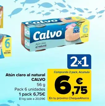 Carrefour Atún claro al natural CALVO 56 g oferta