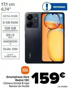 Carrefour Xiaomi - smartphone libre redmi 13c oferta