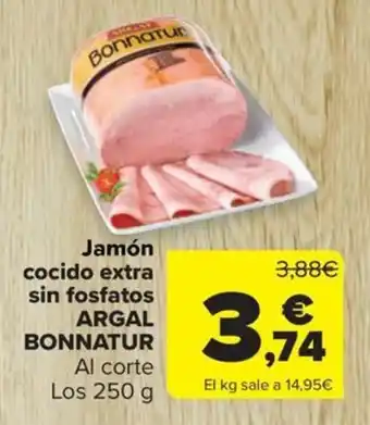 Carrefour Market Jamón cocido extra sin fosfatos ARGAL BONNATUR oferta