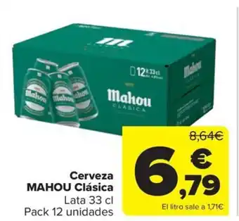 Carrefour Market Cerveza MAHOU Clásica Lata 33 cl oferta