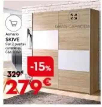 Conforama Armario SKIVE Con 2 puertas correderas oferta