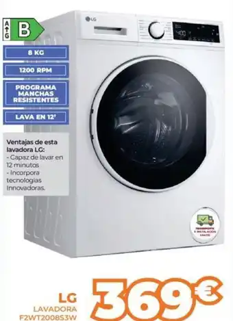 Pascual Martí LG LAVADORA F2WT2008S3W oferta