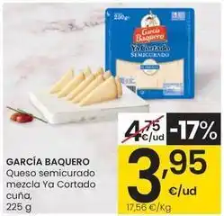 Eroski García baquero - queso semicurado mezcla ya cortado cuna oferta