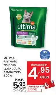 Eroski Última - alimento de pollo gato adulto esterilizado oferta