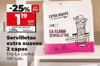 Dia Dia la llama - servilletas extra suaves 2 capas oferta