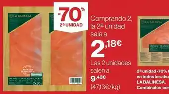 El Corte Inglés Salmón ahumado oferta