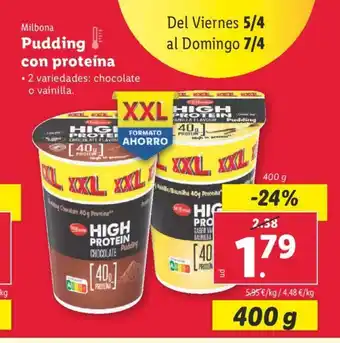 Lidl Pudding con proteína oferta