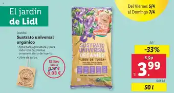 Lidl Sustrato universal orgánico oferta