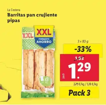 Lidl Barritas pan crujiente pipas oferta