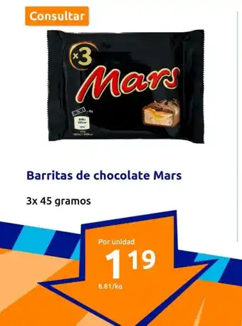 Action Barritas de chocolate Mars oferta
