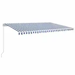 Brico Depôt vidaXL toldo retráctil manual azul y blanco 500x350 cm oferta