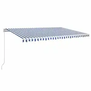 Brico Depôt vidaXL toldo retráctil manual azul y blanco 500x350 cm oferta