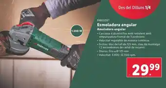 Lidl Parkside - amoladora angular oferta