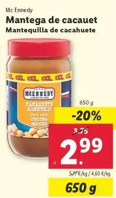 Lidl Mcennedy - mantequilla de cacahuete oferta