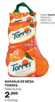 Supercor Torres - naranja de mesa oferta