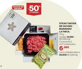 Supercor La finca - steak tartar de vacuno marinado oferta