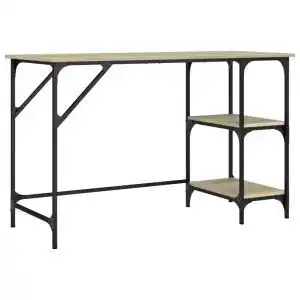 Brico Depôt vidaXL escritorio de metal y madera de ingeniería sonoma 120x50x75 cm oferta