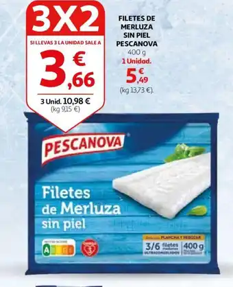 Alcampo FILETES DE MERLUZA SIN PIEL PESCANOVA oferta