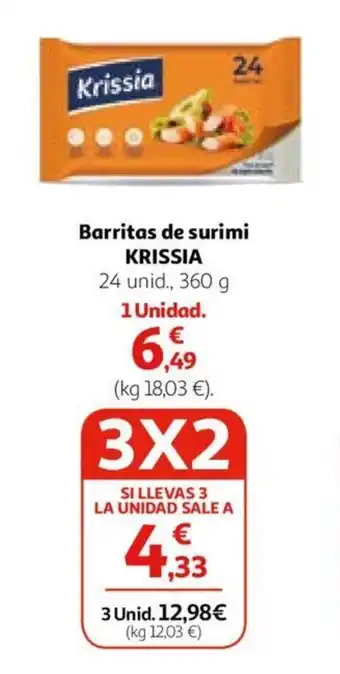 Alcampo Barritas de surimi KRISSIA oferta