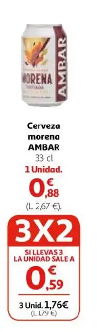 Alcampo Cerveza morena AMBAR 33 cl oferta