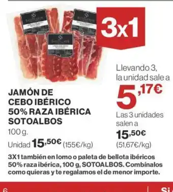 Supercor JAMÓN DE CEBO IBÉRICO 50% RAZA IBÉRICA oferta