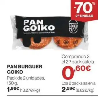 Supercor PAN BURGUER GOIKO oferta
