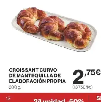 Supercor CROISSANT CURVO DE MANTEQUILLA DE ELABORACIÓN PROPIA oferta