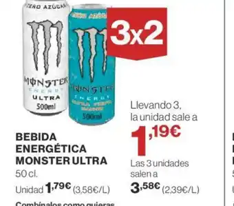 Supercor BEBIDA ENERGÉTICA MONSTER ULTRA 50 cl. oferta
